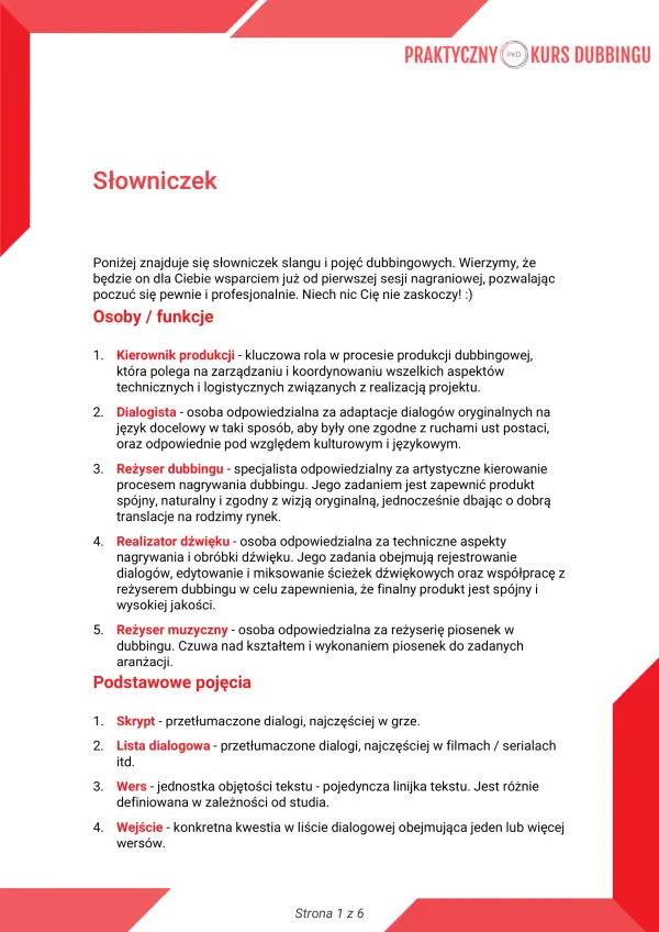 Słowniczek dubbingowy